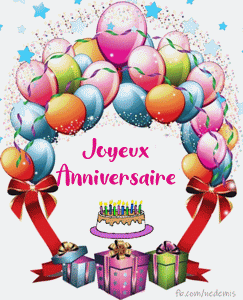 Gif joyeux anniversaire ballons